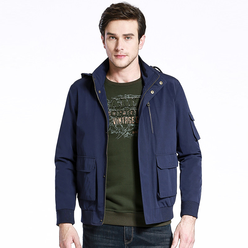 骆驼男装秋季新款男士纯色立领风衣 骆驼男装夹克