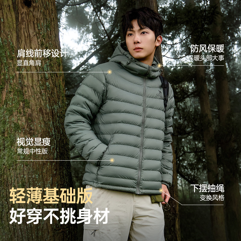 骆驼火焰山轻薄排骨羽绒服