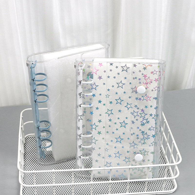 ins风A6高透双扣活页外壳镭射彩夹手帐本替换壳追星小卡收纳册本,淘宝优惠券,粉丝福利购,淘宝优惠卷