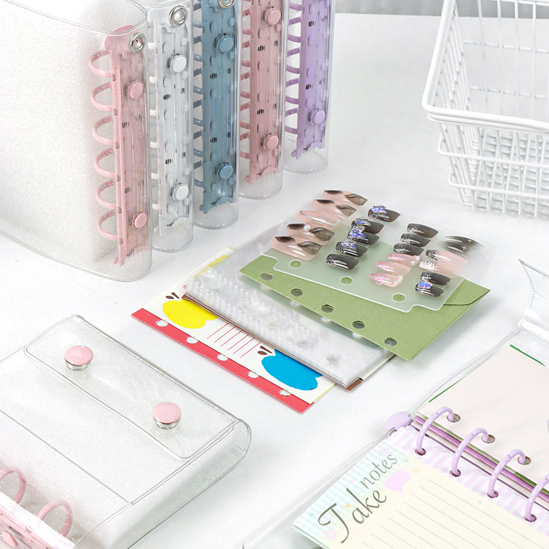 网红透明双扣彩夹活页本外壳A6A7便携式手帐本M5A8替换封面收纳册,淘宝优惠券,粉丝福利购,淘宝优惠卷