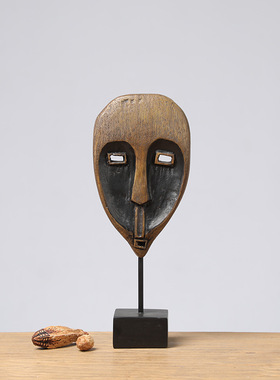 非洲风情创意家居装饰摆件艺术雕塑样板间现代人脸谱树脂工艺礼品