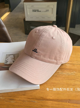 韩版简约刺绣字母弯檐软顶棒球帽