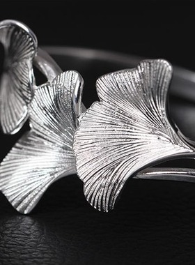 拉丝925纯银设计师风礼物手镯