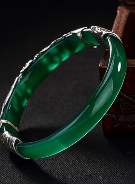 天然白玉髓s925女士母亲妈妈手环