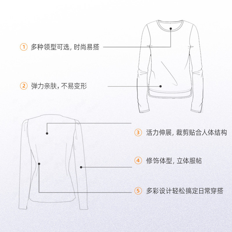 宜而爽女士三层圆领|半高领棉毛衫 宜而爽内衣保暖上装