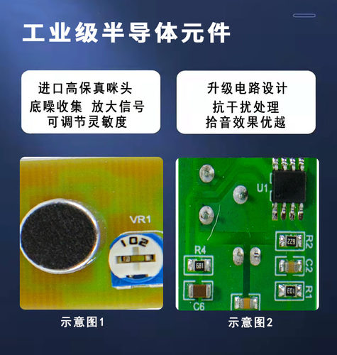 监控拾音器LY-901低噪音可调节拾音器 银行商铺摄像机专用报警器 - 图1