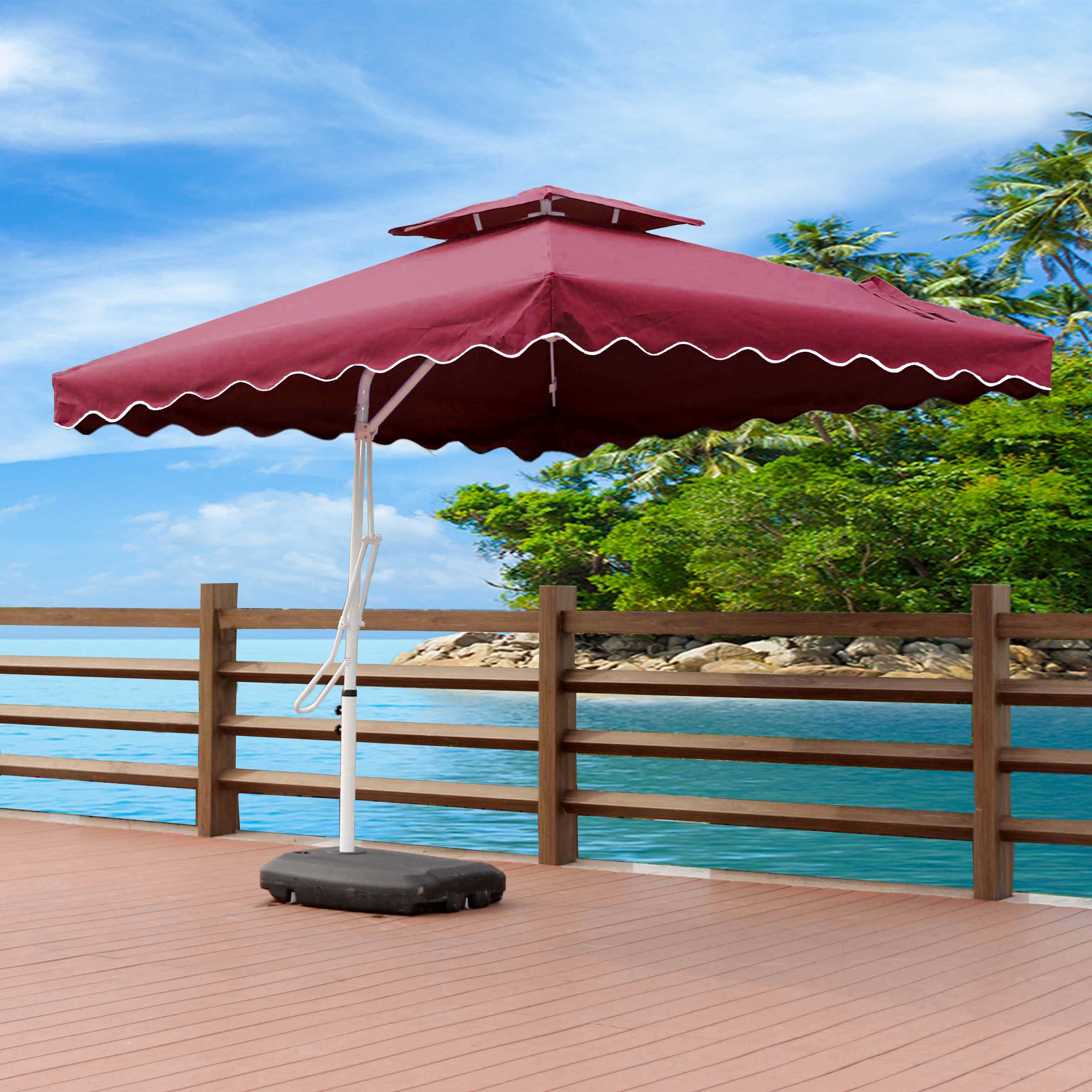 户外遮阳伞室外庭院大伞岗亭大太阳伞四方伞罗马伞扳手香蕉伞折叠