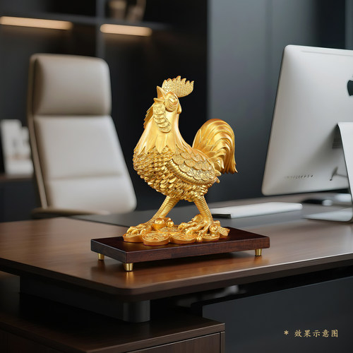 铜欣祥黄铜大吉大利金钱鸡公鸡生肖鸡摆件家居装饰品工艺品摆件 - 图2
