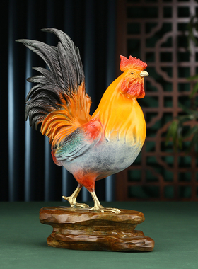 铜欣祥黄铜生肖鸡家居礼品摆件