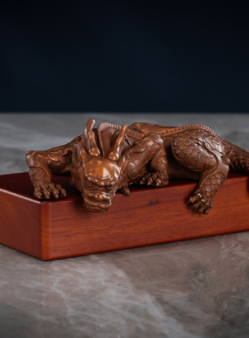 铜欣祥紫铜镇水兽龙子蚣蝮摆件玄关书桌装饰品乔迁贺寿开业礼品