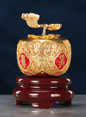 铜欣祥彩铜花丝事事如意柿子摆件家居办公室桌面装饰乔迁开业礼品