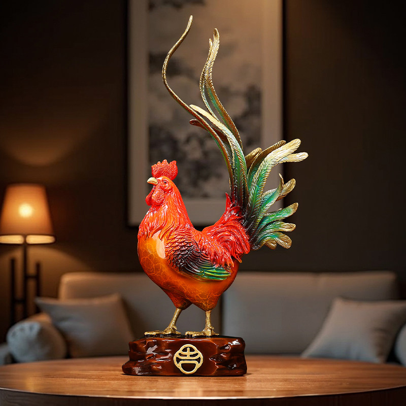 彩铜大吉大利公鸡摆件家居客厅玄关办公室桌面装饰品开业乔迁礼品,淘宝优惠券,粉丝福利购,淘宝优惠卷