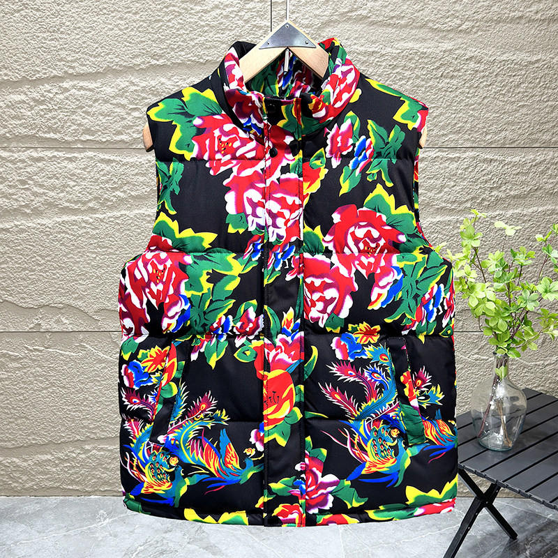 马甲男装秋冬季潮流民族风东北大花马夹网红男女保暖背心外套坎肩,淘宝优惠券,粉丝福利购,淘宝优惠卷