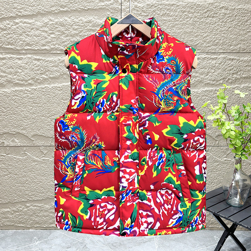 马甲男装秋冬季潮流民族风东北大花马夹网红男女保暖背心外套坎肩,淘宝优惠券,粉丝福利购,淘宝优惠卷