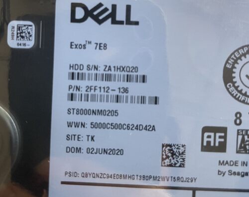 戴尔8T硬盘092MDW 0J7W80希捷ST8000NM023B 0205 企业硬盘8T SATA - 图0