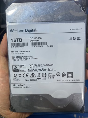 西数16T硬盘16TB HC550机械硬盘WUH721816ALE6L4企业监控硬盘全新 - 图0