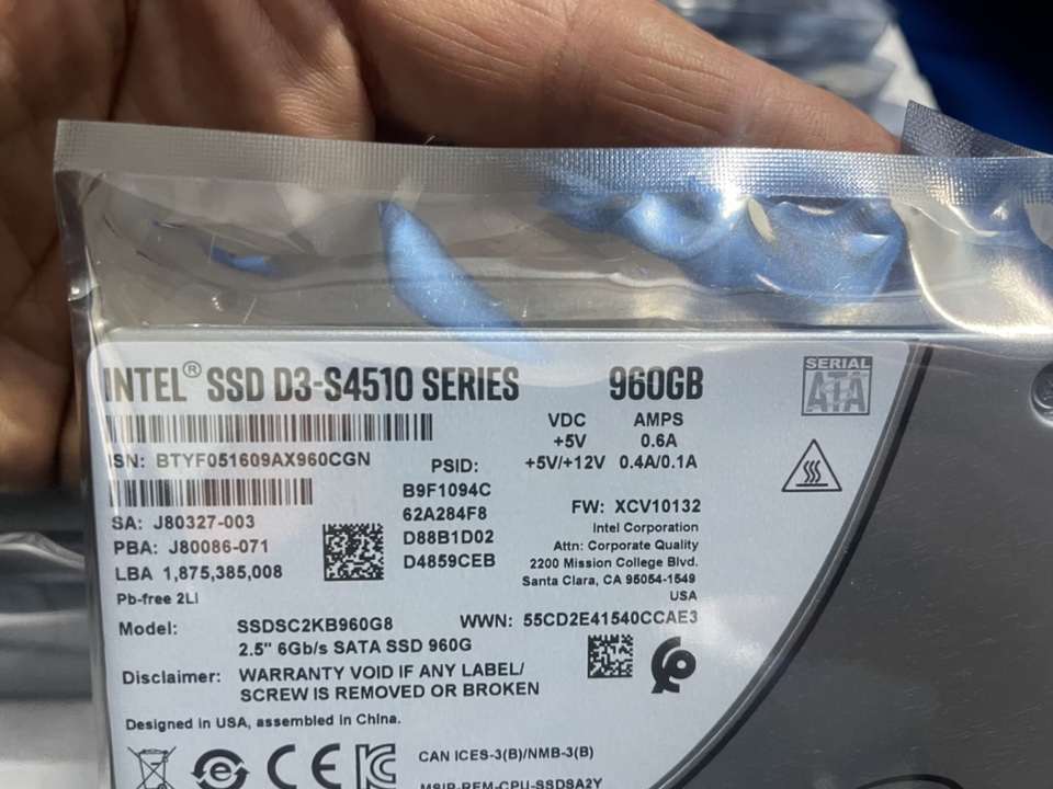 Intel/英特尔 S3110Intel/英特尔 S4510 240G 480G 960G 固态硬盘 - 图0