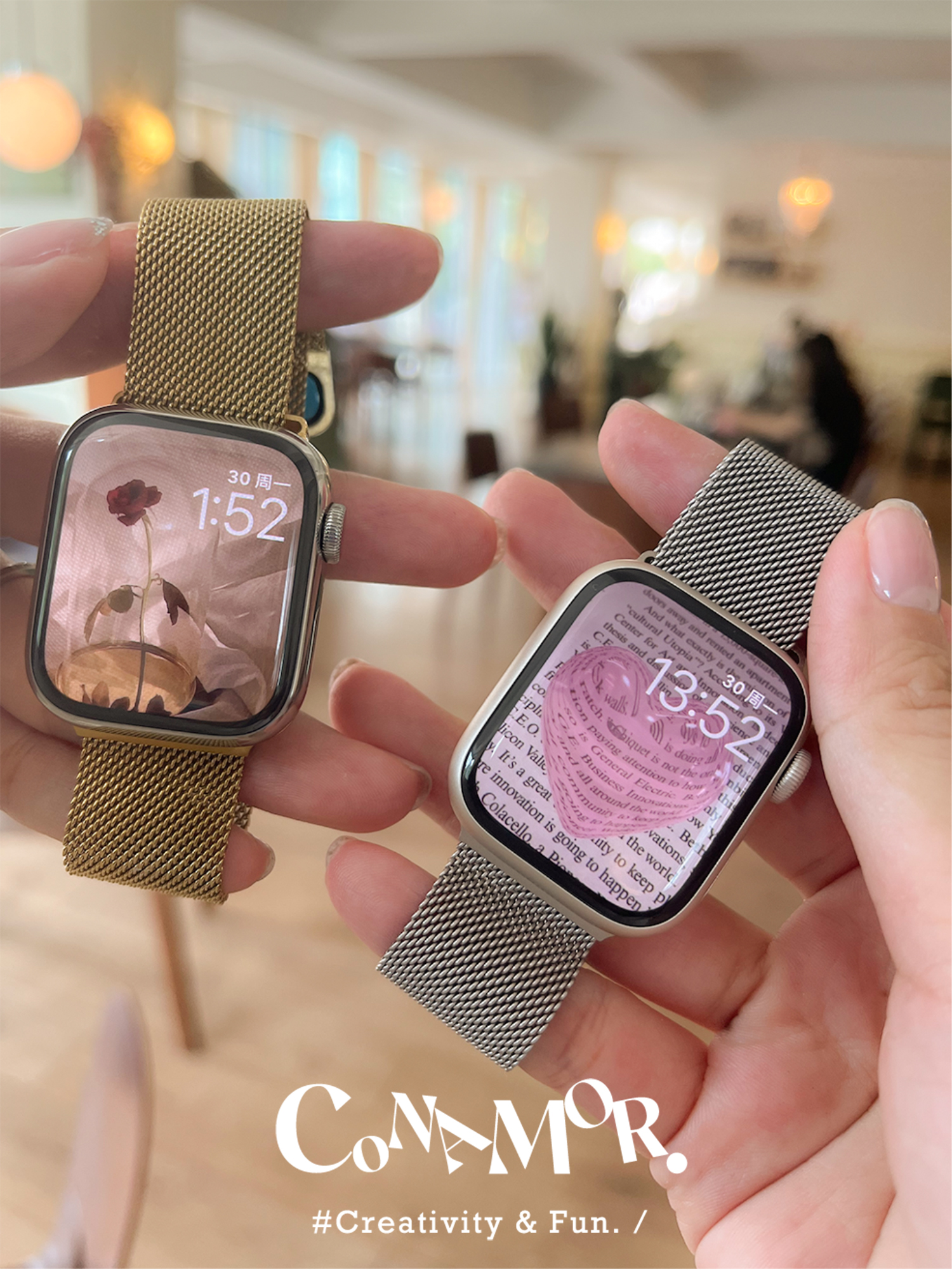 星光色金属磁吸尼斯表带适用于苹果手表s7代applewatch654321se - 图0