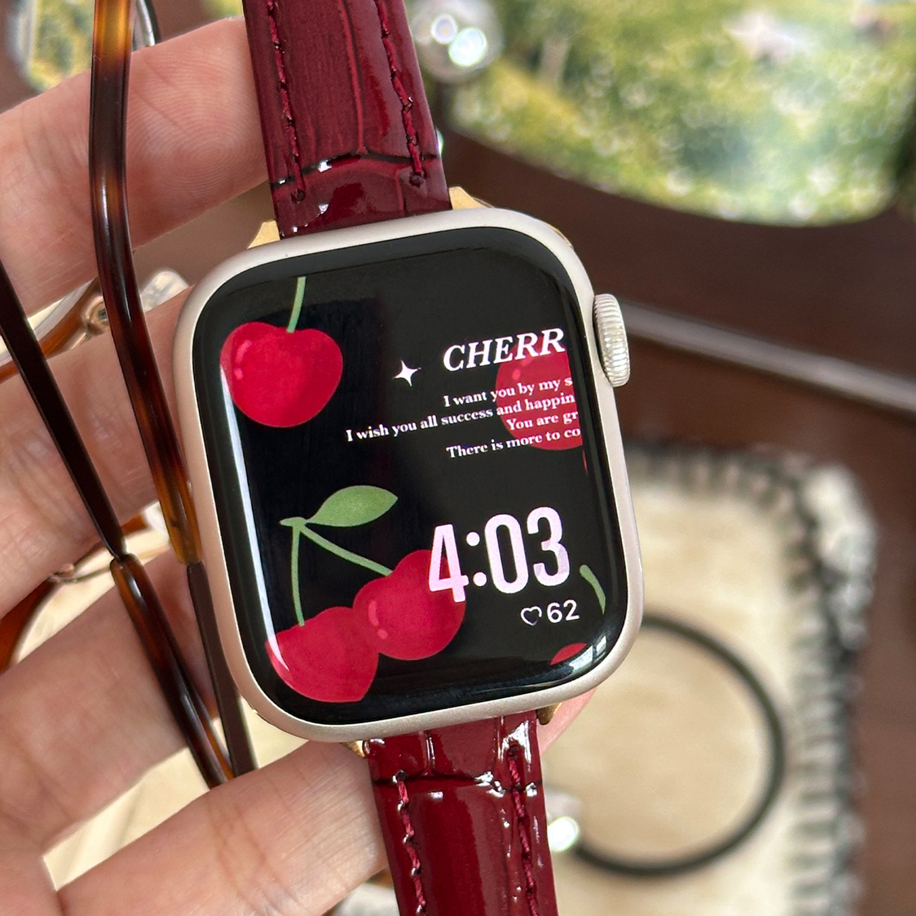 CA《一颗樱桃》亮面细款竹节iWatch表带适用于苹果手表AppleWatch,淘宝优惠券,粉丝福利购,淘宝优惠卷