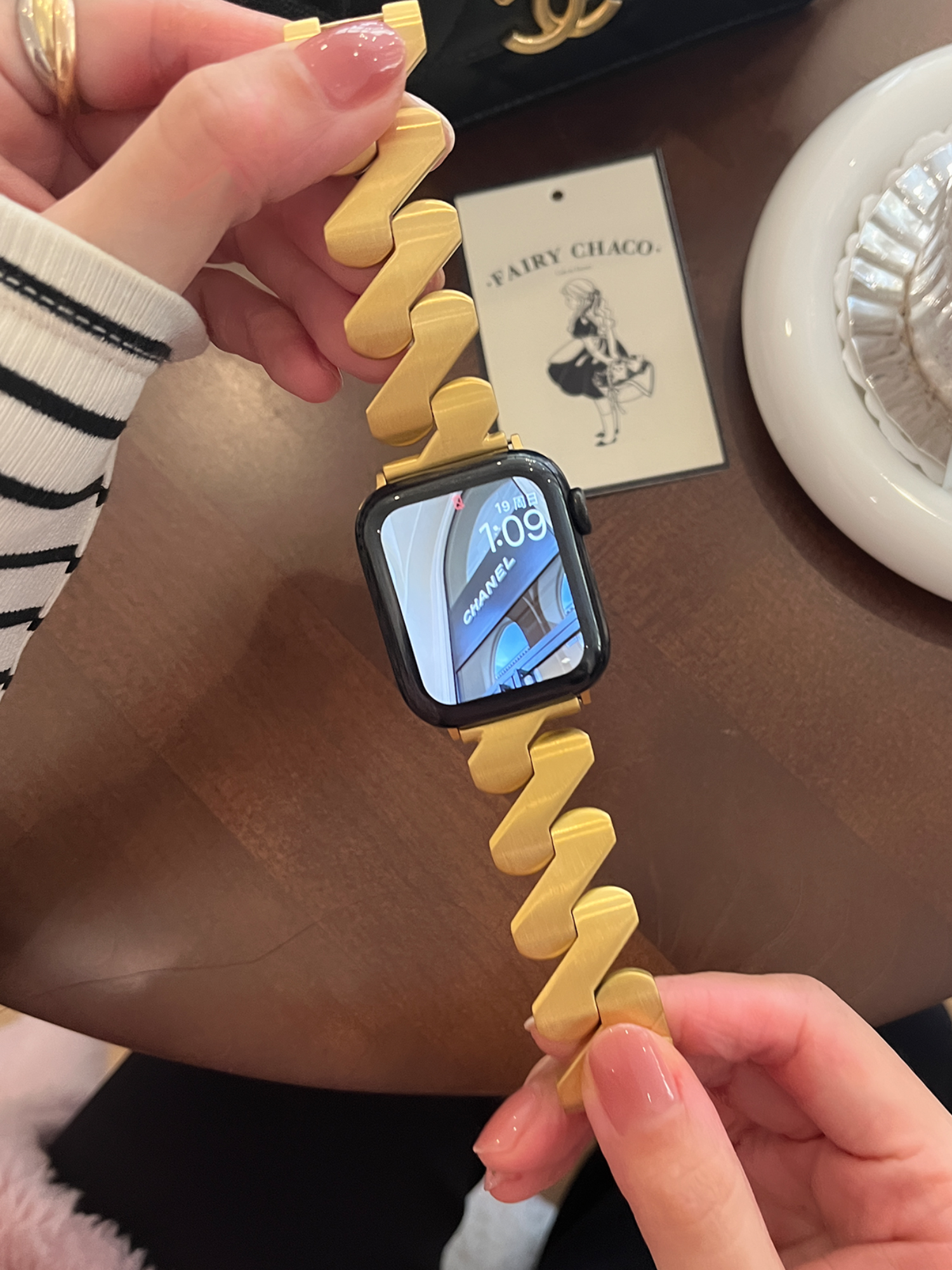 CA《流沙》拉丝纱面不锈钢iwatch表带升级款适用苹果Applewatch - 图1