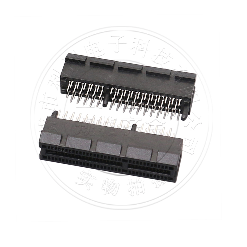 PCIE显卡插槽PCI-64P显卡插座180度DIP插板式PCIE连接器接口插座