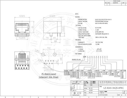 RJ45网络插座58款8P8C全塑卧式开口式RJ网口插座母座连接器接口 - 图2