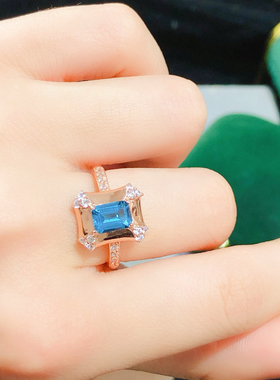 纯天然伦敦蓝蓝托帕石吊坠神秘梦幻紫晶体干净水润925纯银镶嵌