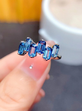 银套装空托 长方形3*5mm 可镶嵌托帕石 碧玺 紫水晶彩宝