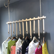 Clothing Store Display Rack Upper Wall Hanger Retro Hanging Shelf Wall Side Hanging Clothes Rings Linen Rope Hanger