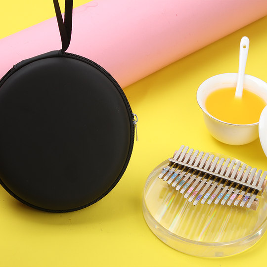 拓米17音水晶圆形拇指琴KALIMBA炫彩亚克力卡林巴琴初学手指琴