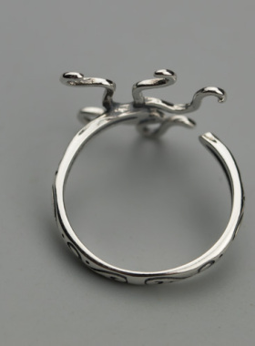 s925纯银复古随形貔貅万能不规则