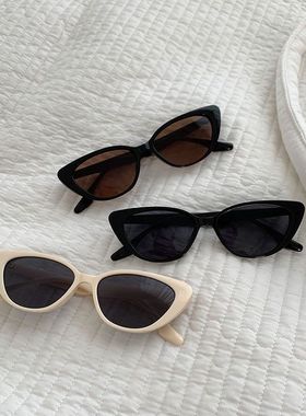 粉色猫眼墨镜女茶色夏高级感新款太阳镜男防晒网红复古潮时尚眼镜