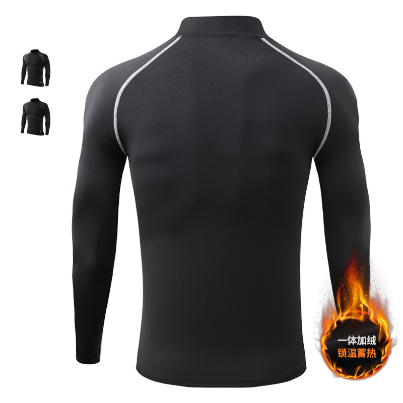 冬季跑步加绒高领运动健身紧身衣男长袖篮球上衣高弹训练速干衣服,淘宝优惠券,粉丝福利购,淘宝优惠卷