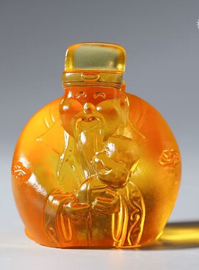 古法琉璃福禄寿财神摆件生日礼物
