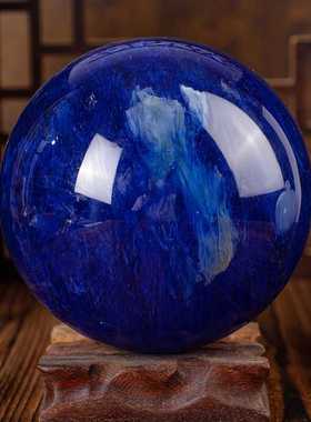 天然蓝水晶球摆件开业乔迁礼品