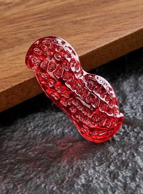 粉紫黄透明水晶花生摆件婚庆礼品