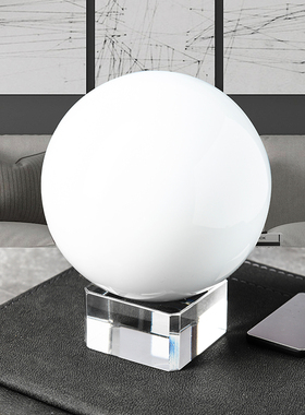 大小号乳白色办公室招财水晶球