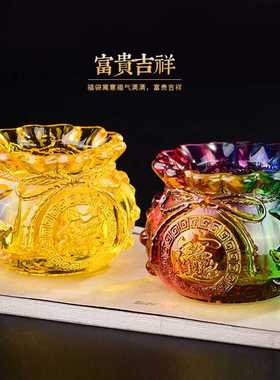 招财纳福家居装饰聚宝盆黄水晶