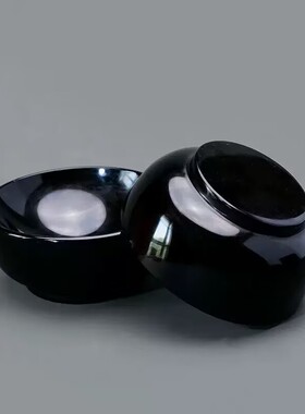 天然黑曜石碗桌面装饰摆件原石