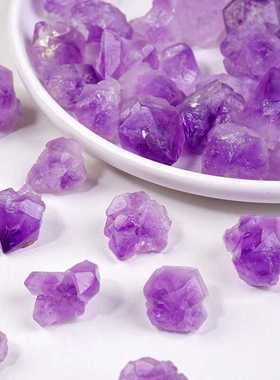 天然紫晶牙花原石矿标鱼缸装饰品