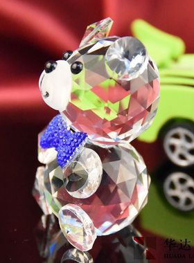 水晶小熊摆件客厅装饰品生日礼物