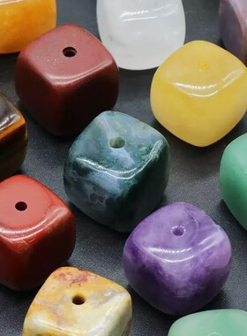 天然水晶玛瑙方块摆件原石打磨