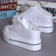Canvas white shoes with 8cm height in spring