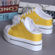 Canvas white shoes with 8cm height in spring