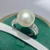 DIY accessories natural pearl S925 sterling silver fashion personalized adjustable ring with 6-12mm round beads