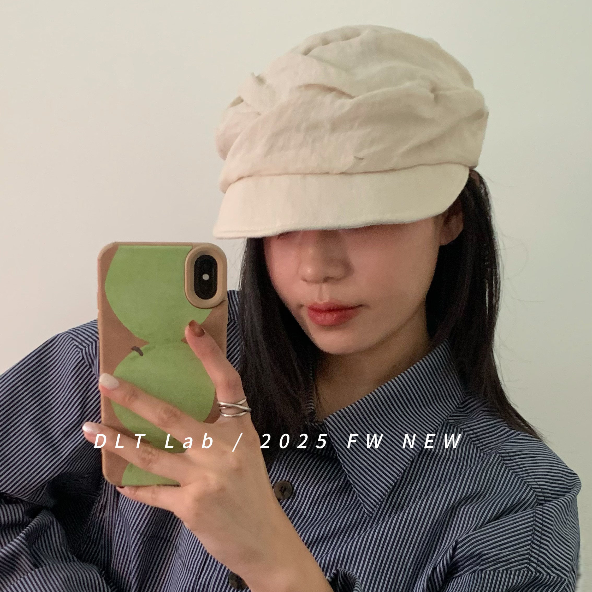 DLTLab丁老头2025早秋新品薄款亚麻设计感报童帽褶皱马术帽显脸小 - 图0