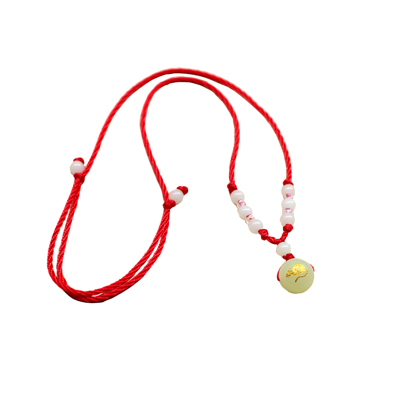 龙年生肖夜光珠十二生肖牛项链夜明珠红绳吊坠属相儿童男女款礼物
