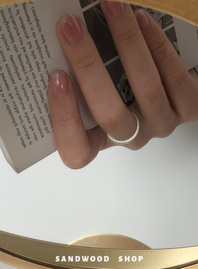超美精致极细纯银素圈戒指