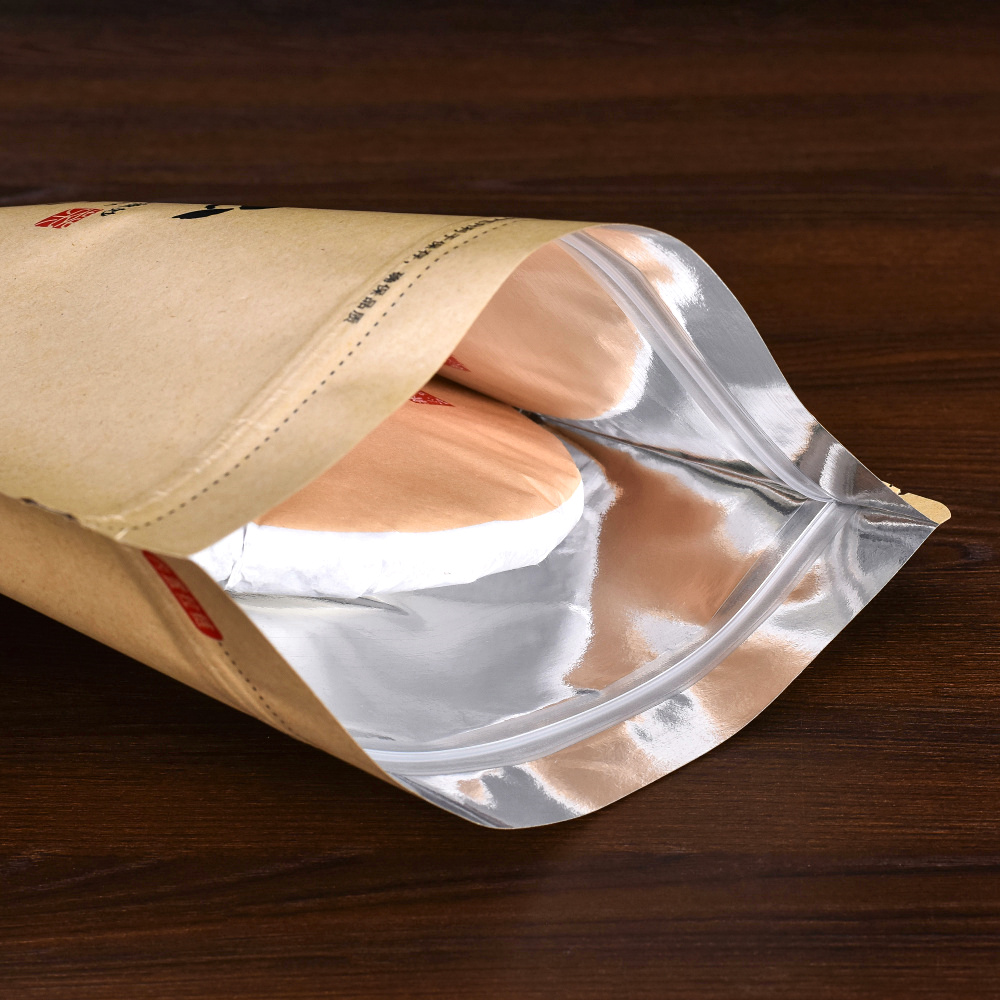 357克普洱茶密封袋茶饼专用收纳存茶袋牛皮纸防潮防味自封包装袋 - 图2