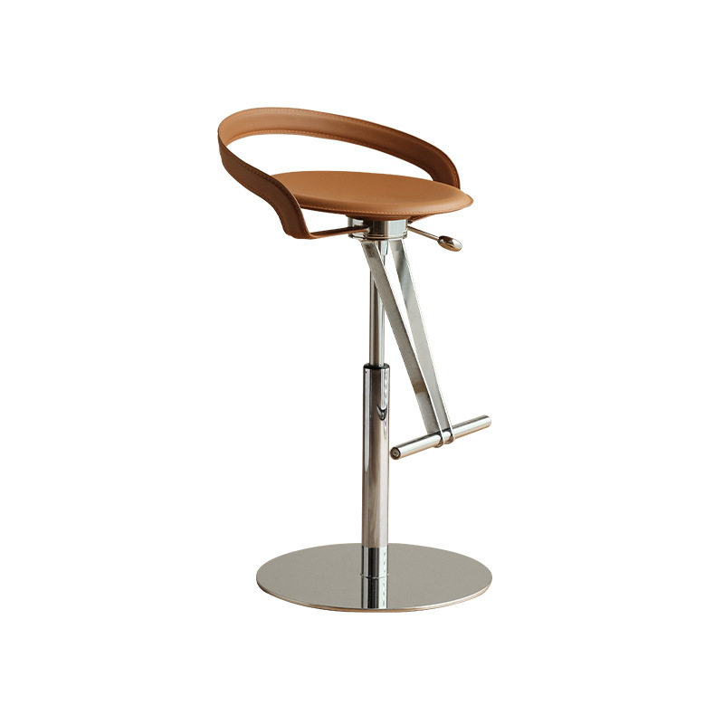 北欧轻奢马鞍革吧椅家用高椅子吧台凳设计师旋转升降酒吧椅高脚凳,淘宝优惠券,粉丝福利购,淘宝优惠卷